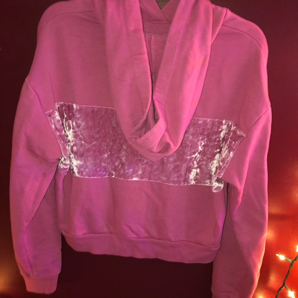 PINK Velvet Accent Stitch Sleeve Hoodie - Picture 3 of 4